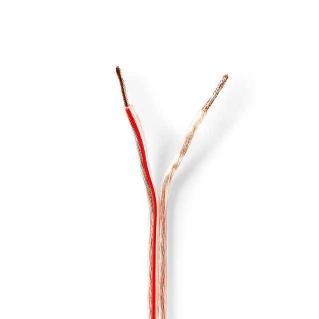 Nedis Speaker Cable | 2 x 1.50 mm² | Copper | 15.0 m | Round | PVC | Transparent | Reel