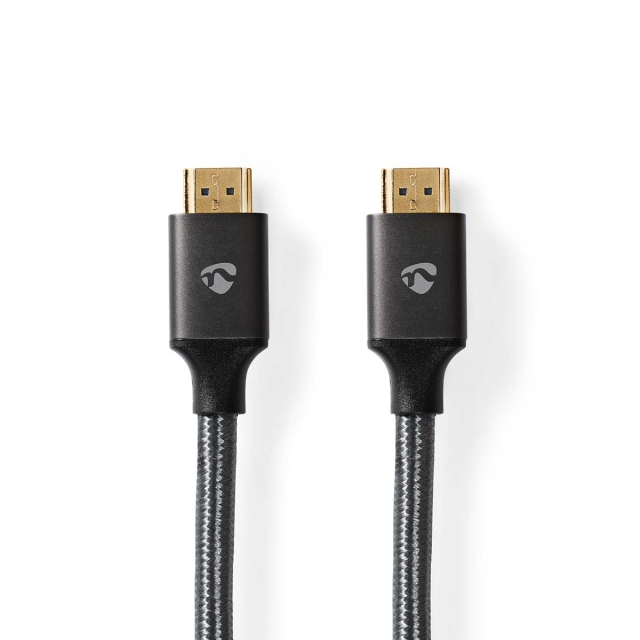 Nedis High Speed HDMI™ Cable with Ethernet | HDMI™ Connector | HDMI™ Connector | 4K@60Hz | ARC | 18 Gbps | 5.00 m | Round | Cotton | Gun Metal Grey | Cover Window Box
