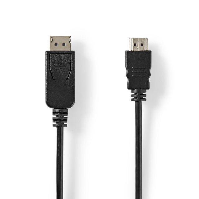 Nedis DisplayPort Cable | DisplayPort Male | HDMI™ Male | 4K@30Hz | Nickel Plated | 2.00 m | Round | PVC | Black | Tag