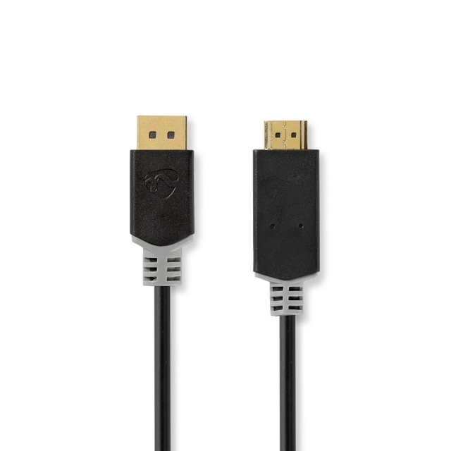 Nedis DisplayPort Cable | DisplayPort Male | HDMI™ Connector | 4K@30Hz | Gold Plated | 1.00 m | Round | PVC | Anthracite | Box