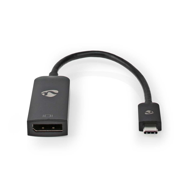 Nedis USB Adapter | USB 3.2 Gen 1 | USB-C™ Male | DisplayPort Female | 0.20 m | Round | Nickel Plated | PVC | Black | Box