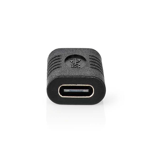 Nedis USB Adapter | USB 3.2 Gen 2 | USB-C™ Female | USB-C™ Female | 10 Gbps | Nickel Plated | Black | Polybag