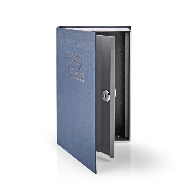 Nedis Vault | Book Safe | Key Lock | Indoor | Medium | Inner volume: 1.6 l | 2 Keys Included | Blue / Silver