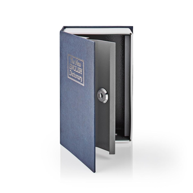 Nedis Vault | Book Safe | Key Lock | Indoor | Small | Inner volume: 0.86 l | 2 Keys Included | Blue / Silver