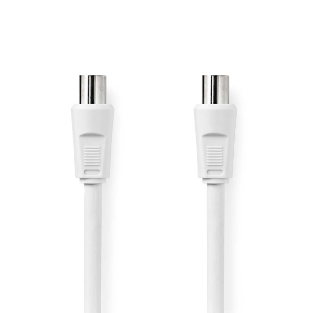 Nedis Coax Cable | IEC (Coax) Male | IEC (Coax) Female | Nickel Plated | 90 dB | 75 Ohm | Double Shielded | 3.00 m | Round | PVC | White | Box