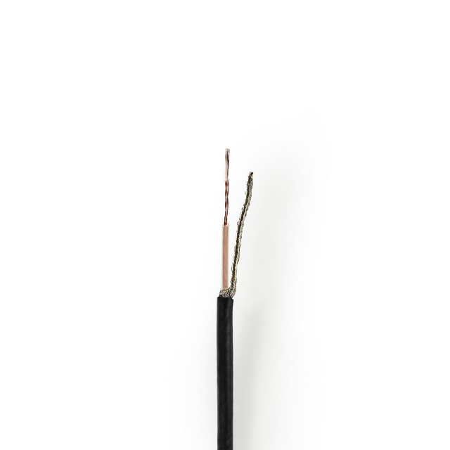 Nedis Coax Cable On Reel | RG174 | 50 Ohm | Single Shielded | ECA | 100.0 m | Coax | PVC | Black | Reel