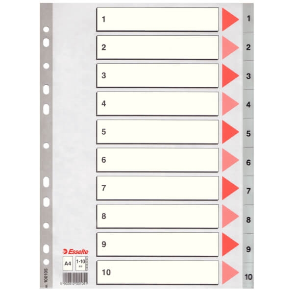 ESSELTE Register PP A4/1-10 Grå