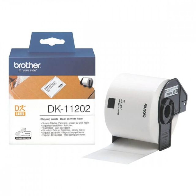 Brother Labels DK11202 62x100mm Black on White