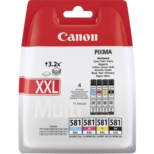 Canon Ink 1998C005 CLI-581XXL Multipack