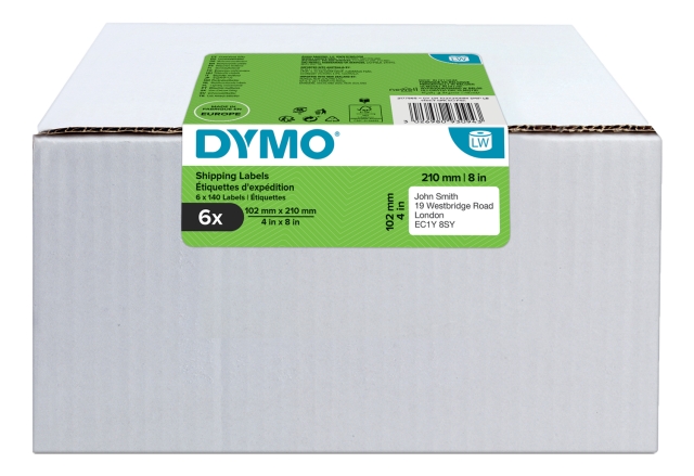 Dymo® LabelWriter 102x210mm, White, 6 Rolls x140 Label