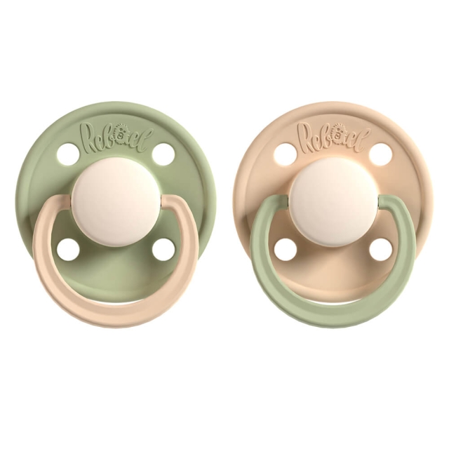 REBAEL Pacifier 2-Pack Size 1 Cloudy Pearly Lion / Dusty Pearly Dolphin