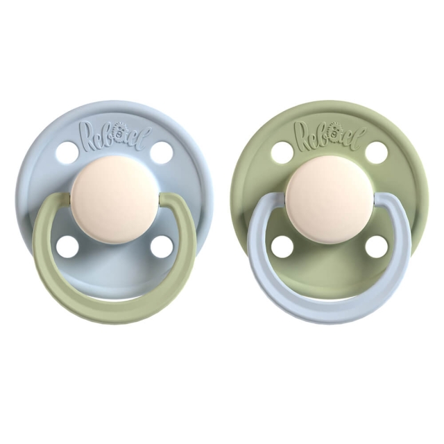 REBAEL Pacifier 2-Pack Size 1 Cold Pearly Dolphin / Cloudy Pearly Elephant