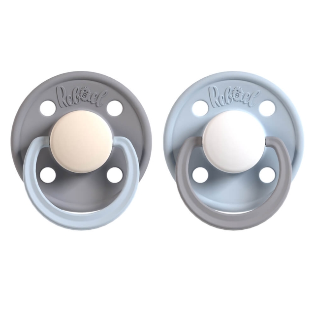REBAEL Pacifier 2-Pack Size 2 Stormy Pearly Elephant / Cold White Pony