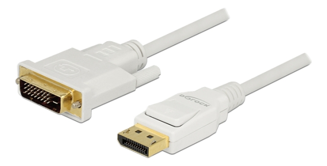 Cable Displayport 1.2 male > DVI 24+1 male passive 2 m white