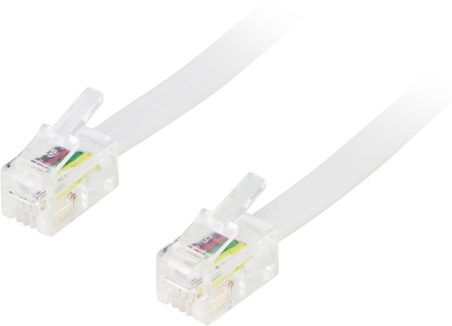 DELTACO modularkablage 4P4C(RJ9/RJ10/RJ22) 1,5m, vit