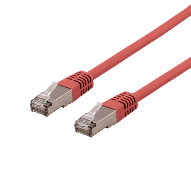 DELTACO S/FTP Cat6 patchkabel, LSZH, 2m, Red