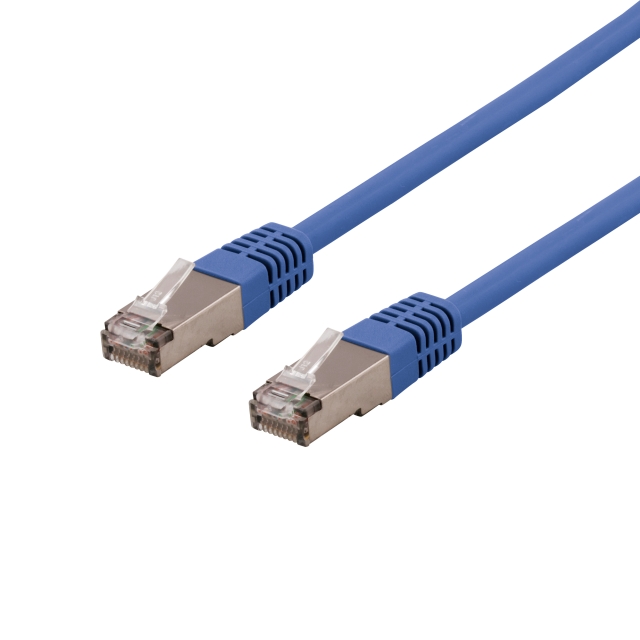 DELTACO S/FTP Cat6 patchkabel, LSZH, 3m, Blue