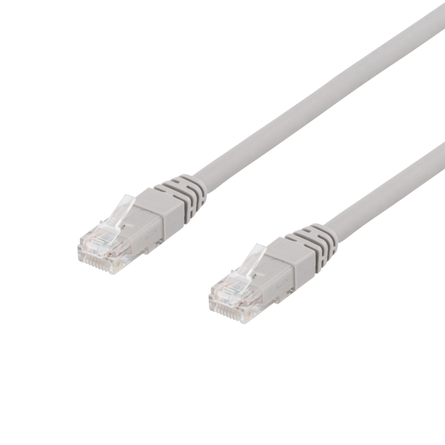 DELTACO U/UTP Cat6a patch cable, 1,5m, 500MHz, LSZH, gray