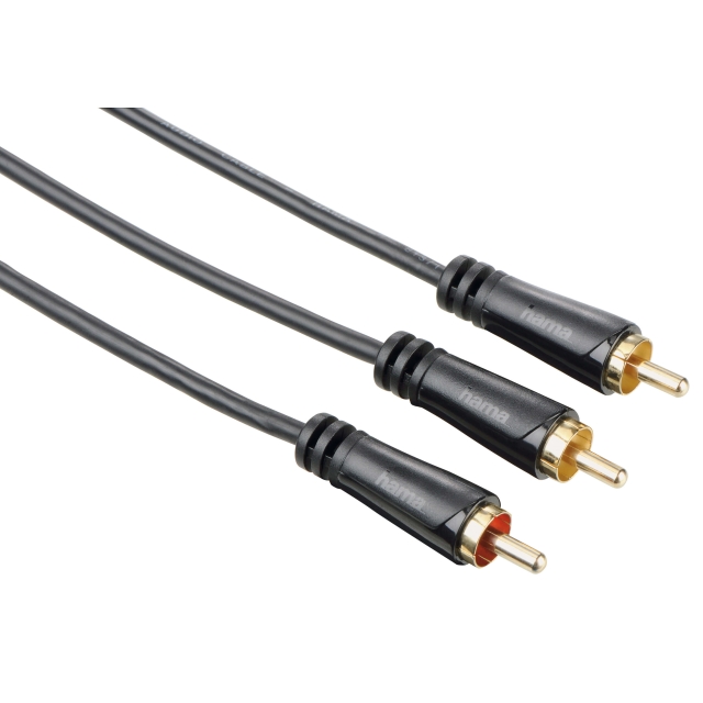 Hama Subwoofer Cable, RCA plug - 2 RCA plugs, gold-plated, 7.5 m