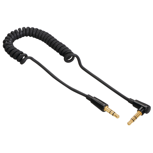 Hama Flexi-Slim Coiled Cord, 3.5 m m jack plug 90° - plug, stereo
