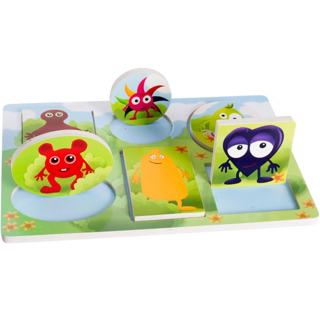 <p><strong>This is a fun peekaboo puzzle with Babblarna!</strong><br /><br />The puzzle is made of wood and represents the six Babblarna in different colors. Lift the puzzle pieces to see who is hiding in the bushes!<br /><br />From: 1-3 years<br />Number