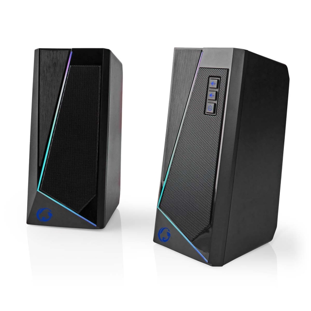 Nedis Gaming Speaker | Speaker channels: 2.0 | USB Powered | 3.5 mm Male | 18 W | LED | Volume control