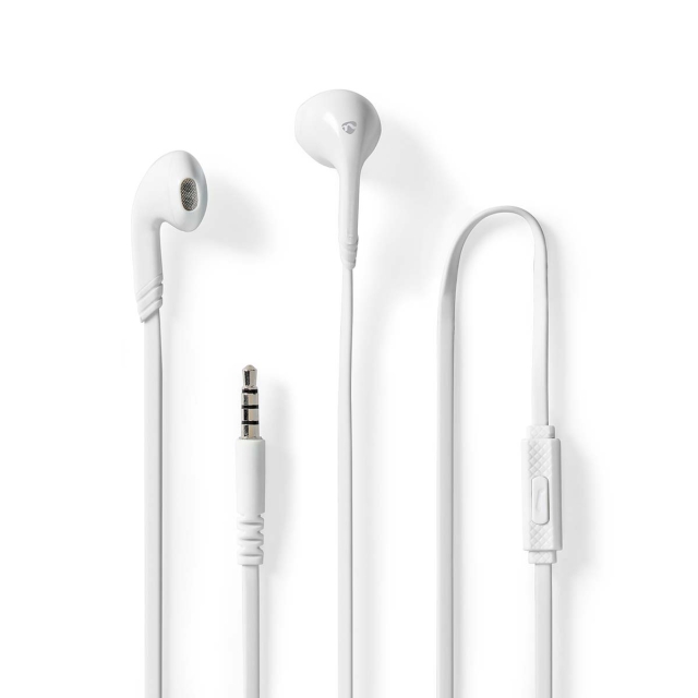 Nedis Wired Earphones | 3.5 mm | Cable length: 1.20 m | Built-in microphone | Volume control | White