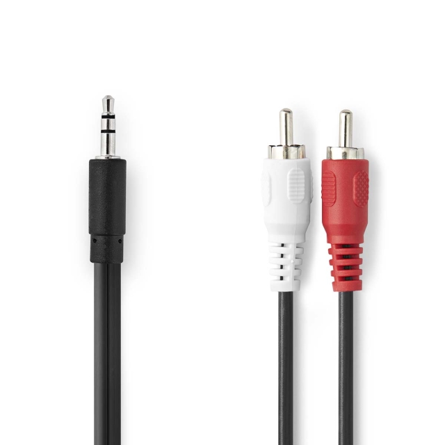 Nedis Stereo Audio Cable | 3.5 mm Male | 2x RCA Male | Nickel Plated | 3.00 m | Round | Black | Box