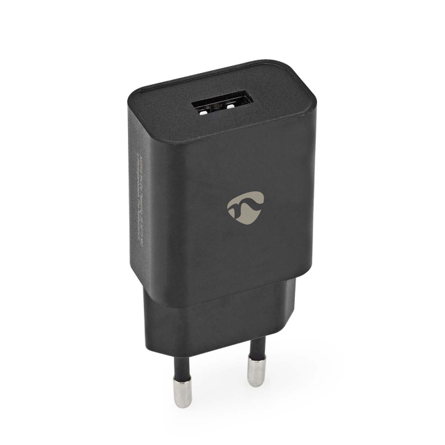 Nedis Wall Charger | Quick charge feature | 1x 2.4 A | Number of outputs: 1 | USB-A | No Cable Included | Single Voltage Output | Black