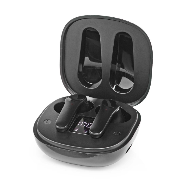 Nedis Fully Wireless Earphones | Bluetooth® | Battery play time: 5 hrs | Touch Control | Charging case | Built-in microphone | Voice control support | Noise canceling | Black
