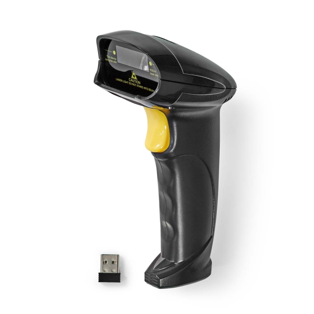 Nedis Barcode Scanner | Laser | Wireless | 1D Linear | Battery Powered / USB Powered | USB Dongle