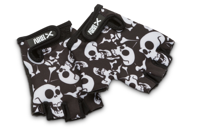 Cykelhandske Junior skulls Svart/vit, strl 11-12 1/20