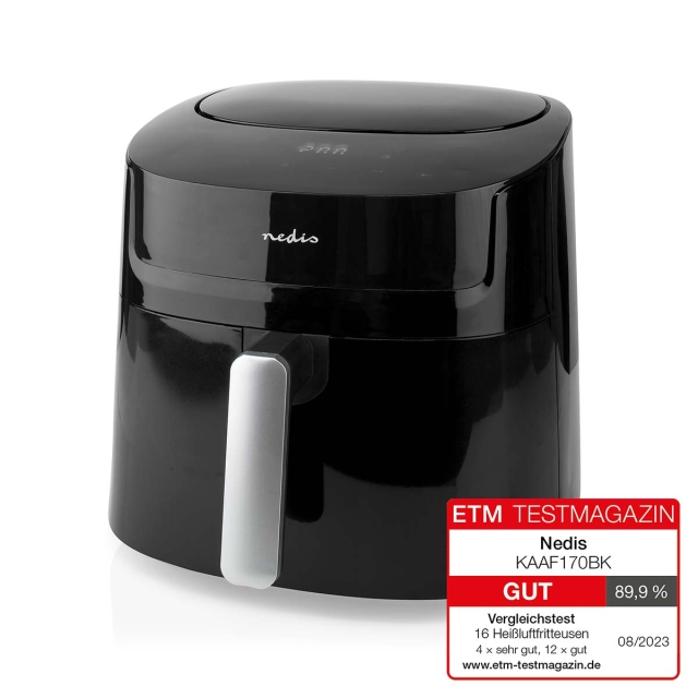 Nedis Hot Air Fryer | 7,2 l | Timer: 240 min | Number of preset programs: 8 | Digital | Black