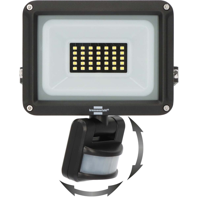 brennenstuhl LED Spotlight JARO 3060 P (LED Floodlight for wall mounting for outdoor IP65, 20W, 2300lm, 6500K, with motion detector)