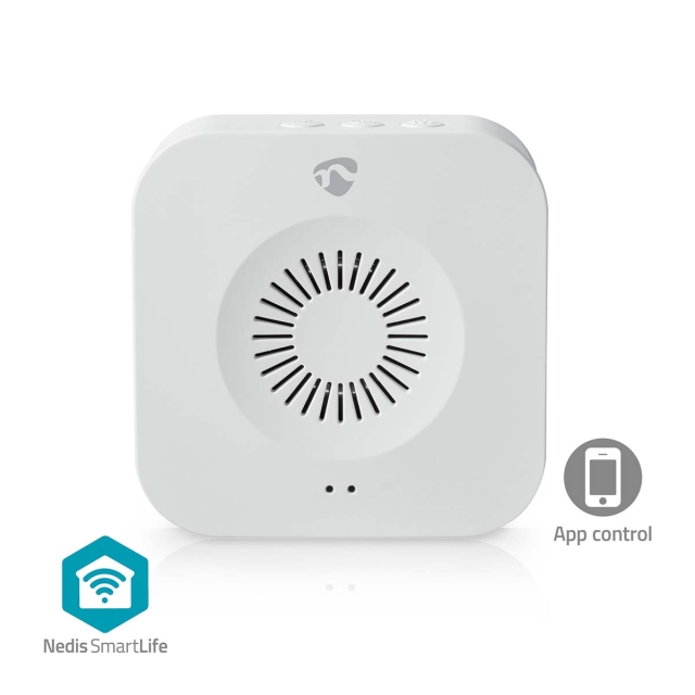 Nedis SmartLife Chime | RF, frequency 433 Mhz | Accessory for: WIFICDP10GY / WIFICDP30WT / WIFICDP40CWT | Battery Powered / USB Powered | 4 Sounds | 4.5 V DC / 5 V DC | Adjustable volume | White