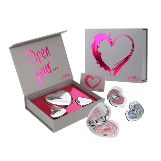 <p>Zmile Cosmetics Giftbox Sweethearts Orchid Love</p><p>"Surprise your sweetheart" - the little gift set: hearts filled with Baked Blush, Baked Eyeshadow and shimmering lip gloss. Light, silky texture, extra fine powder, high coverage.<br />Tip: Apply ea