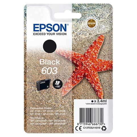 EPSON Ink C13T03U14010 603 Black, Starfish