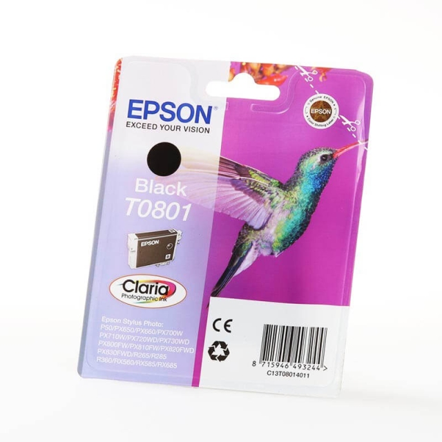 EPSON Ink C13T08014011 T0801 Black, Hummingbird