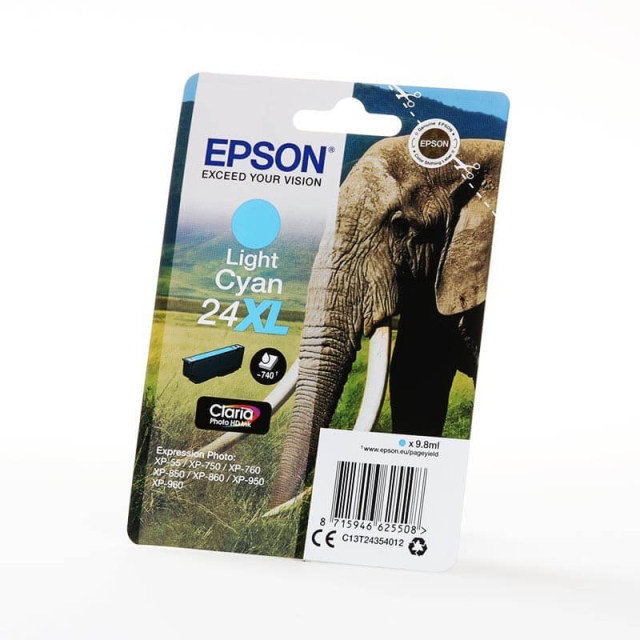 EPSON Ink C13T24354012 24XL Light Cyan, Elephant