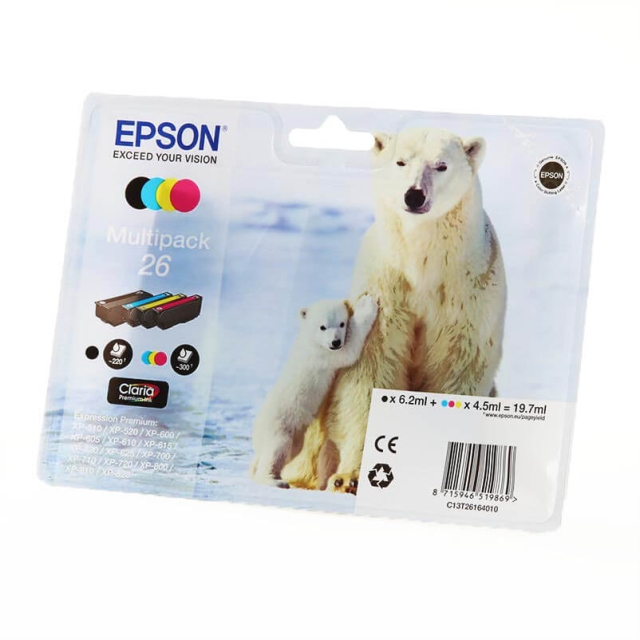 EPSON Ink C13T26164010 26 Multipack, Polar Bear