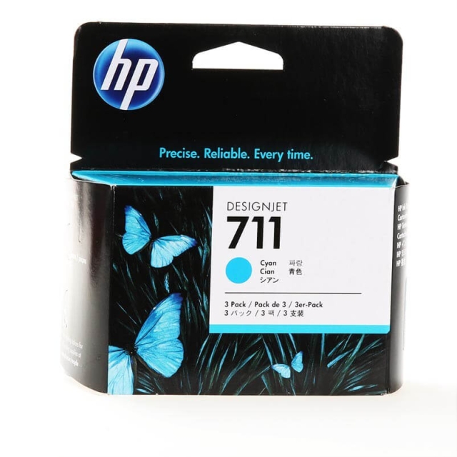 HP Ink CZ134A 711 Cyan 3-pack