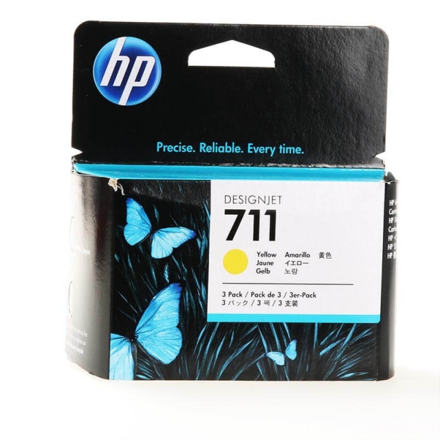 HP Ink CZ136A 711 Yellow 3-pack