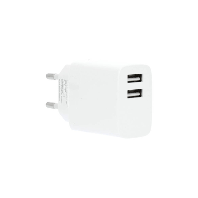 Gear Charger 220V 2xUSB-A 3.4A White USB-C 2.0 Cable 1m