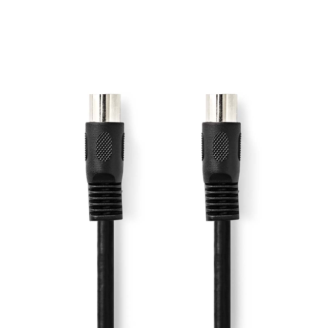 Nedis DIN Audio Cable | DIN 5-Pin Male | DIN 5-Pin Male | Nickel Plated | 1.00 m | Round | PVC | Black | Label