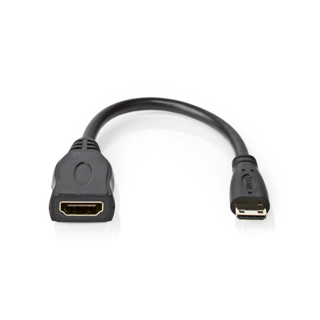 Nedis High Speed HDMI™ Cable with Ethernet | HDMI™ Mini Connector | HDMI™ Output | 4K@30Hz | 10.2 Gbps | 0.20 m | Round | PVC | Black | Box
