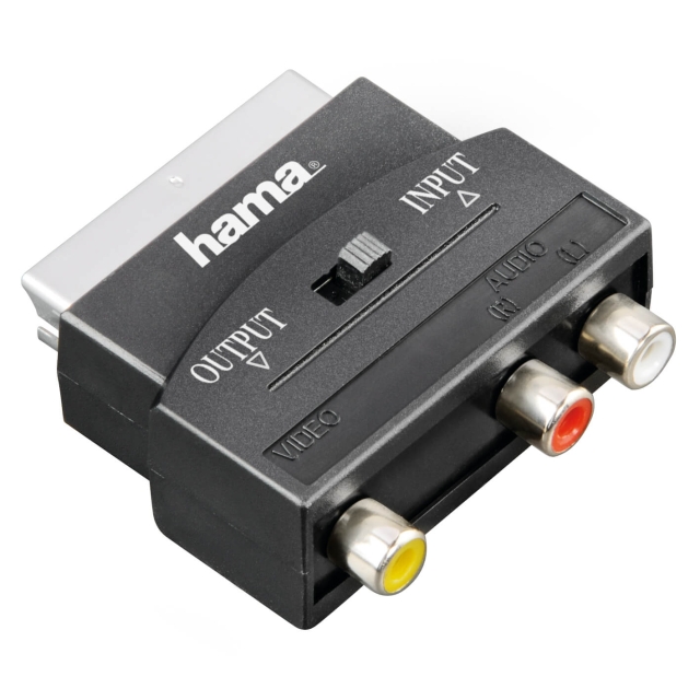Hama Adapter, 3 RCA sockets (1x video/audio L a. R) - Scar