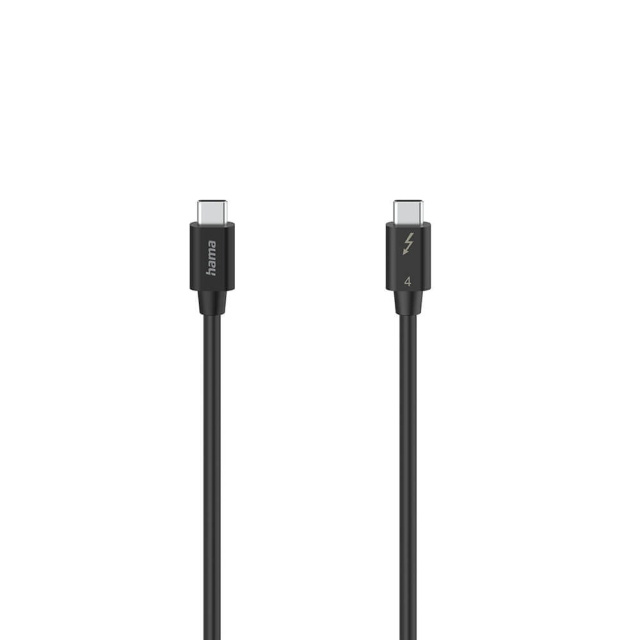 Hama Cable USB-C Thunderbolt-4 40 Gbit/s Ultra-HD 8K 0.8m Black
