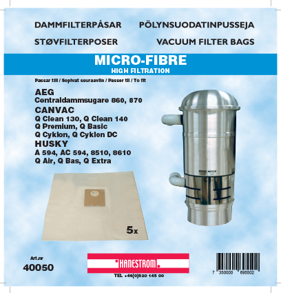 hanestroem Dammsugarpåsar Hanestrom Husky 8510.8610.Qbas