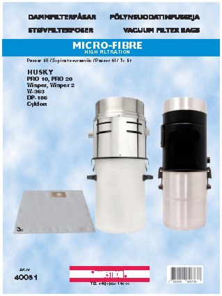 hanestroem Dammsugarpåsar Hanestrom Husky Pro 10, W-653  3P