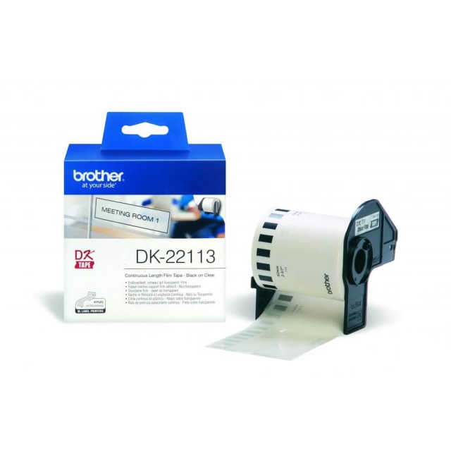 Brother Tape DK22113 62mm Black on Clear